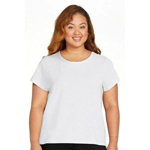 Time and Tru Shirt XXXL White Slub Crew T-Shirt Short Sleeve Classic Plus Size